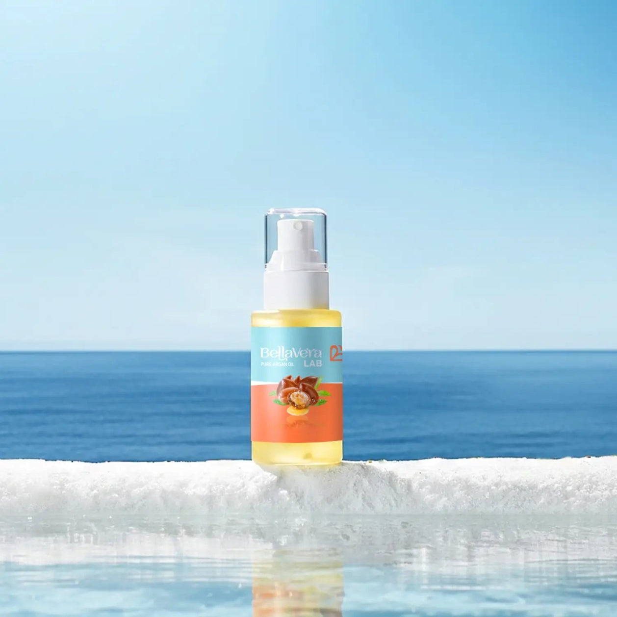 Bellavera Lab-100% Pure Moroccan Argan Oil (Liquid Gold) - Product Showed at Beach