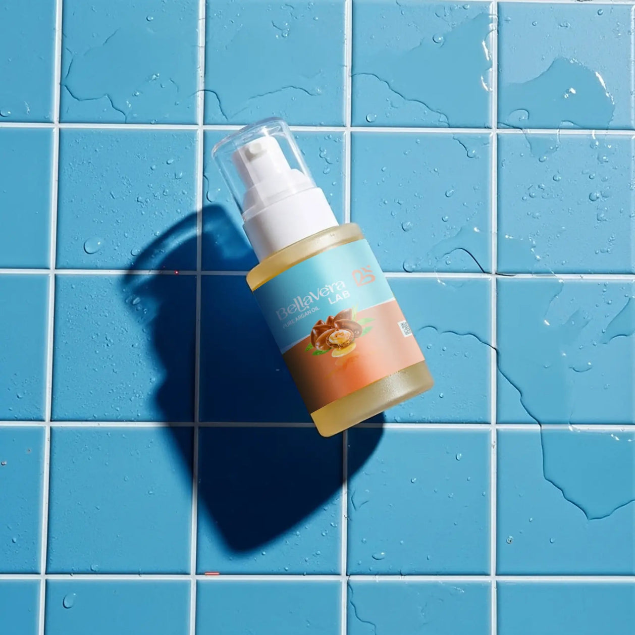 Bellavera Lab - 100% Pure Moroccan Argan Oil (Liquid Gold) - Product Placed at Bathroom