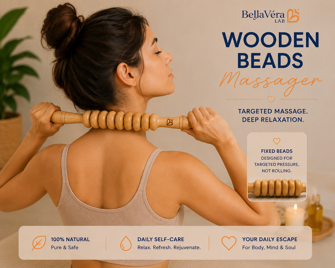 Spa Escape Bundle (Multi-Ring Roller Wooden Massage Tool + Pure Coconut Oil)